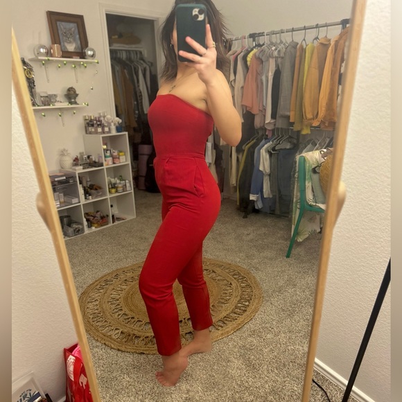 Express Red Jumpsuit Size 0 - Picture 1 of 8